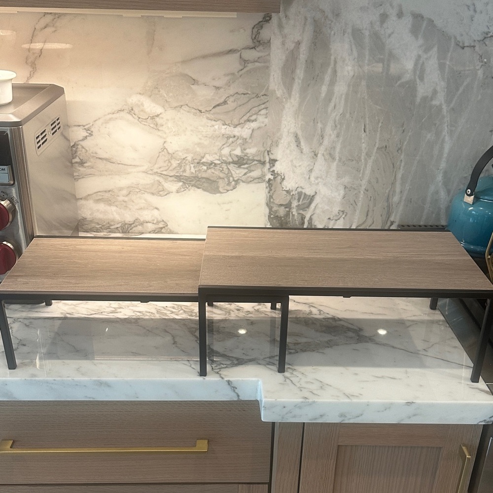 Two-Tier Modern Shelf with Black Frame - Picture 2 of 12